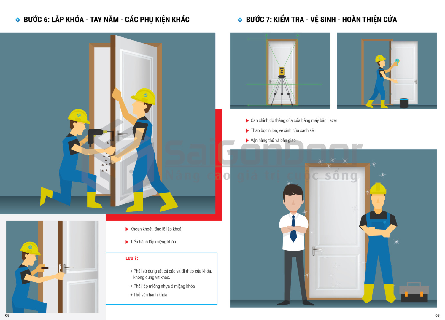 Hướng dẫn thi công cửa gỗ và nhựa khung L đúng cách 8 Huong-dan-thi-cong-cua-go-va-nhua-Khung-L-04