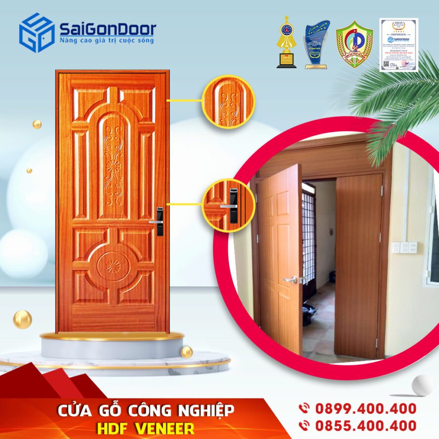 Báo giá cửa gỗ phòng ngủ HDF Veneer cao cấp Báo giá cửa gỗ phòng ngủ HDF Veneer cao cấp
