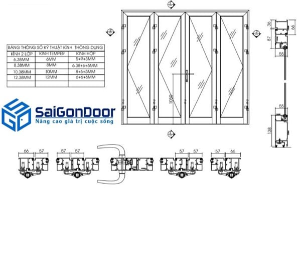 Cửa đi nhựa giả gỗ 4 cánh mở quay 2 cánh Cửa đi nhựa giả gỗ 4 cánh mở quay 2 cánh
