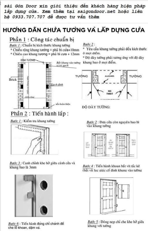 HƯỚNG DẪN LẮP ĐẶT CỬA (PHƯƠNG PHÁP THỢ MỘC LẮP ĐẶT HƯỚNG DẪN LẮP ĐẶT CỬA (PHƯƠNG PHÁP THỢ MỘC LẮP ĐẶT