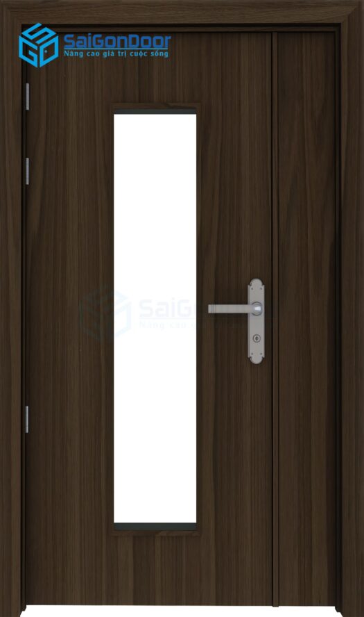 CỬA GỖ CÔNG NGHIỆP MDF LAMINATE 2P1G1 21 Cửa gỗ công nghiệp MDF Laminate 2P1G1