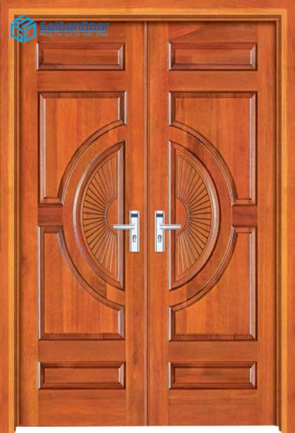 CỬA GỖ TỰ NHIÊN GTN 2 canh go do 15 Cửa gỗ tự nhiên GTN 2 canh go do