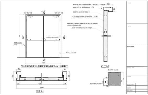 Hướng dẫn chọn kích thước cửa chống cháy đúng tiêu chuẩn 5 Kích thước của cửa chống cháy đôi