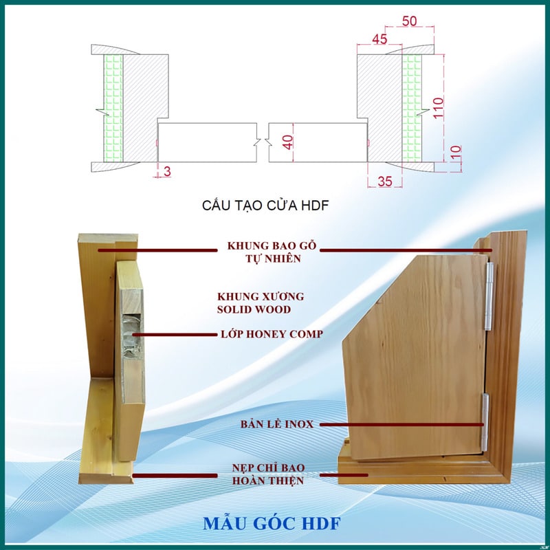 Những mẫu cửa gỗ công nghiệp phòng ngủ giá rẻ hiện đại 2023 6 Cửa gỗ công nghiệp phòng ngủ 2