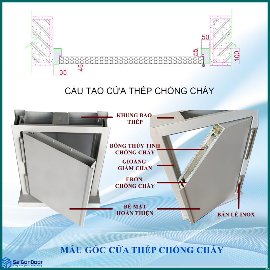 Kích thước cửa chống cháy Kích thước cửa chống cháy