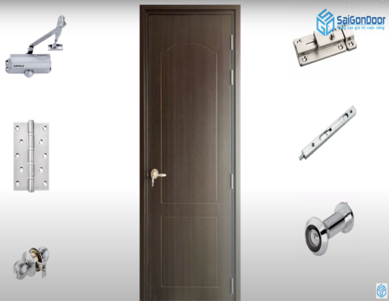 Hầu hết các phụ kiện dùng được trên cửa gỗ thì đều có thể lắp đặt trên cửa nhựa COMPOSITE.