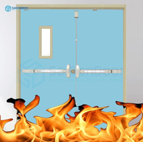 Để kiểm tra chất lượng cửa chống cháy nhà sản xuất sẽ tạo đám cháy thực tế để thử nghiệm với cửa