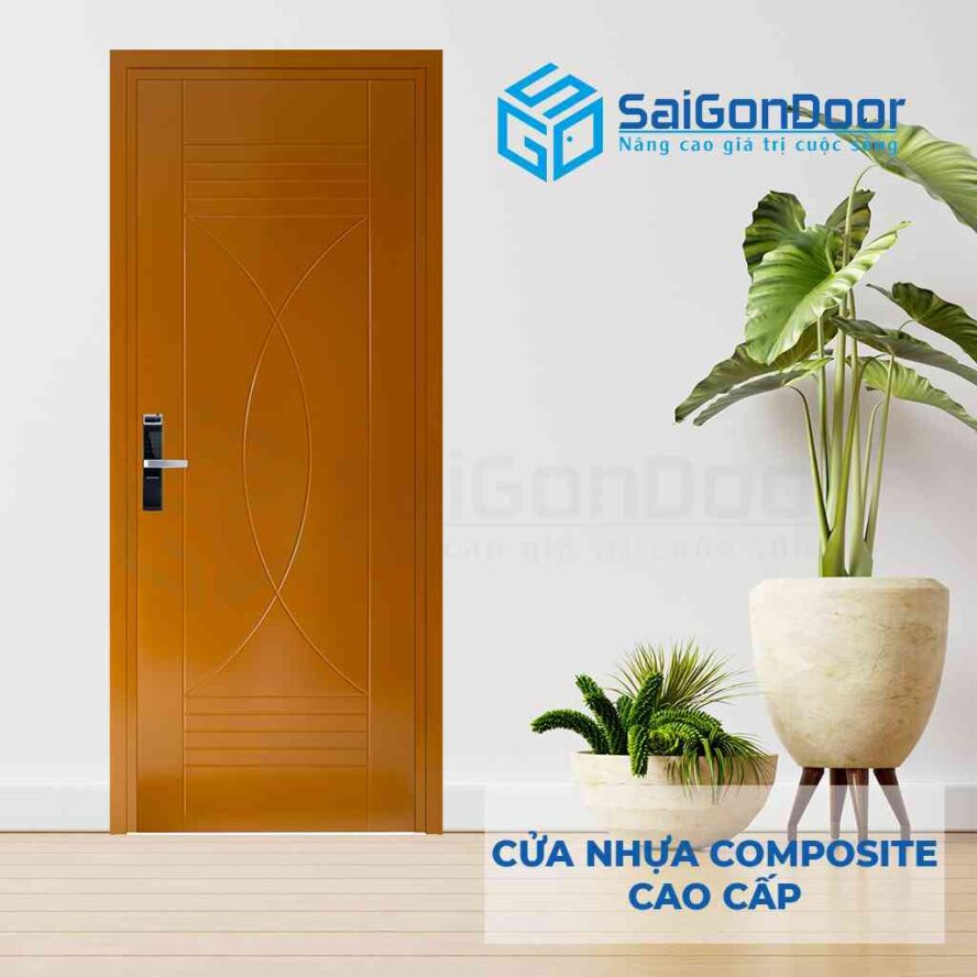 Cửa nhựa gỗ Composite A02-12 dùng làm cửa phòng ngủ có khả năng cách âm rất tốt