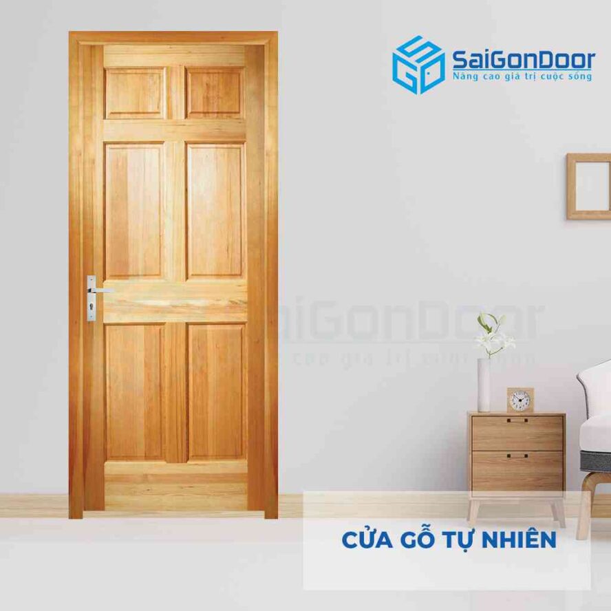 Mẫu cửa phòng ngủ đẹp dùng gỗ tự nhiên 6A Ash