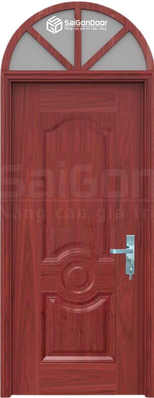 Vaulted wood grain steel door TVGVom-SGD-9 4 cua thep van go dang vom tvgvom sgd 9 02